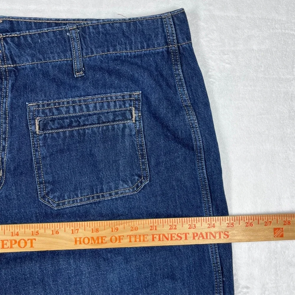Old Navy Jeans Women 18 40x29 Blue High Rise‎ Baggy Wide Leg Drapey Patch Pocket